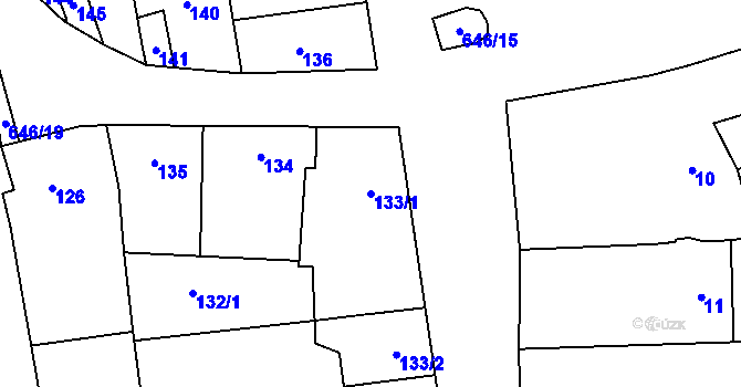 Parcela st. 133/1 v KÚ Kratochvilka, Katastrální mapa