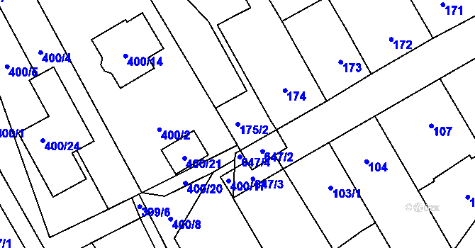 Parcela st. 175/2 v KÚ Kratochvilka, Katastrální mapa