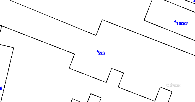 Parcela st. 2/3 v KÚ Kratonohy, Katastrální mapa