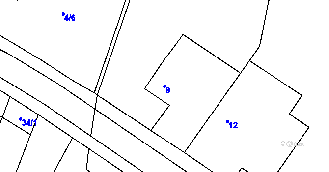 Parcela st. 9 v KÚ Kratonohy, Katastrální mapa