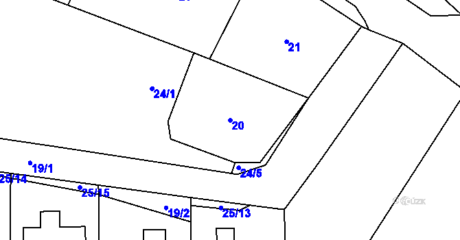 Parcela st. 20 v KÚ Kratonohy, Katastrální mapa