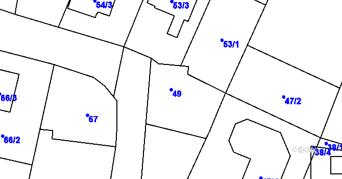Parcela st. 49 v KÚ Kratonohy, Katastrální mapa