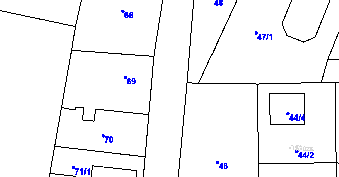 Parcela st. 63 v KÚ Kratonohy, Katastrální mapa