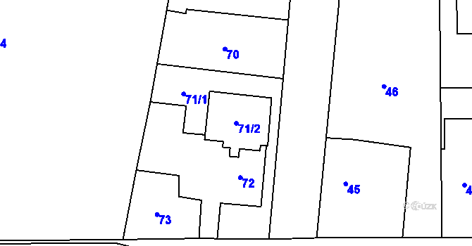Parcela st. 71/2 v KÚ Kratonohy, Katastrální mapa
