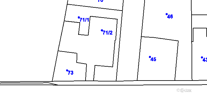 Parcela st. 72 v KÚ Kratonohy, Katastrální mapa
