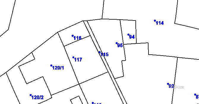 Parcela st. 115 v KÚ Kratonohy, Katastrální mapa