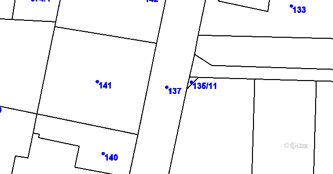 Parcela st. 137 v KÚ Kratonohy, Katastrální mapa