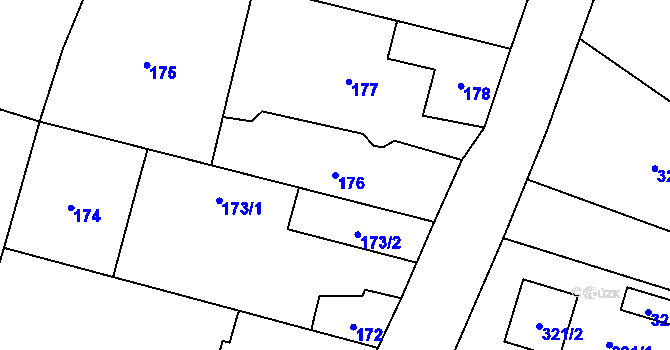 Parcela st. 176 v KÚ Kratonohy, Katastrální mapa