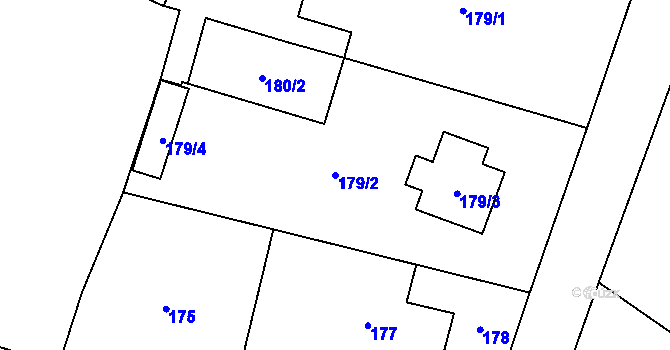 Parcela st. 179/2 v KÚ Kratonohy, Katastrální mapa