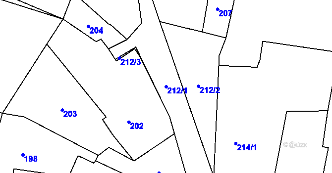 Parcela st. 212/1 v KÚ Kratonohy, Katastrální mapa