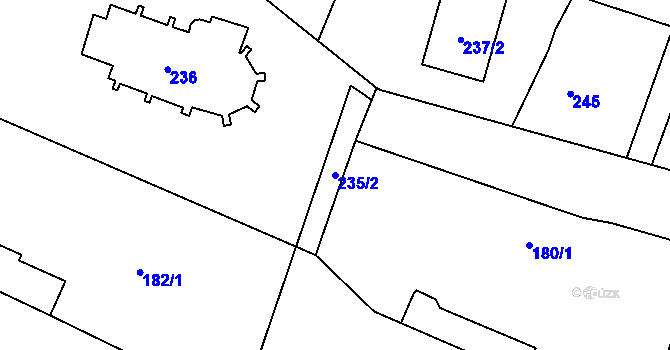 Parcela st. 235/2 v KÚ Kratonohy, Katastrální mapa