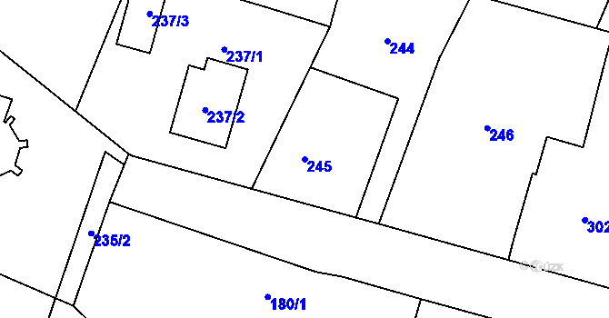 Parcela st. 245 v KÚ Kratonohy, Katastrální mapa