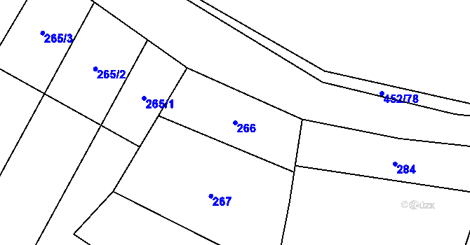 Parcela st. 266 v KÚ Kratonohy, Katastrální mapa