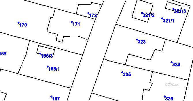 Parcela st. 322 v KÚ Kratonohy, Katastrální mapa