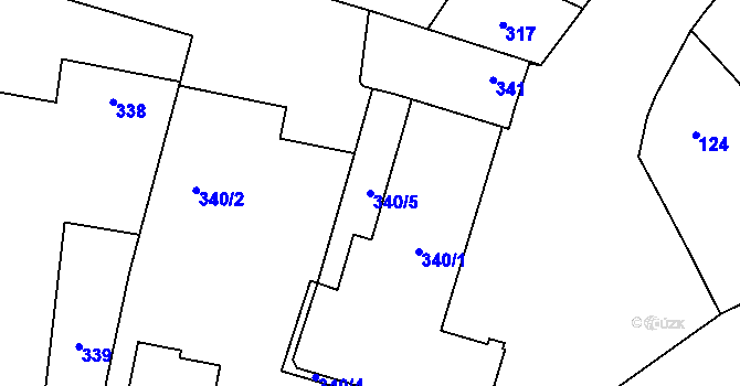 Parcela st. 340/5 v KÚ Kratonohy, Katastrální mapa