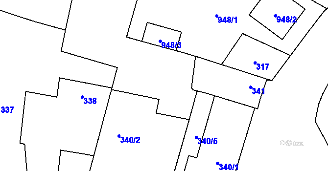 Parcela st. 340/6 v KÚ Kratonohy, Katastrální mapa