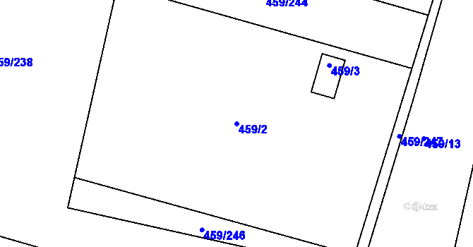 Parcela st. 459/2 v KÚ Kratonohy, Katastrální mapa