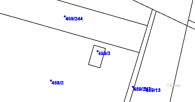 Parcela st. 459/3 v KÚ Kratonohy, Katastrální mapa