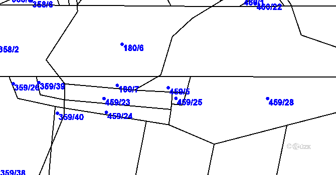 Parcela st. 459/5 v KÚ Kratonohy, Katastrální mapa