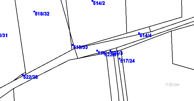 Parcela st. 515 v KÚ Kratonohy, Katastrální mapa