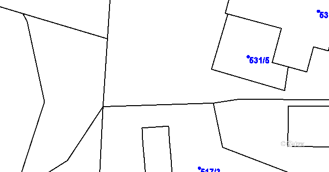 Parcela st. 531/6 v KÚ Kratonohy, Katastrální mapa