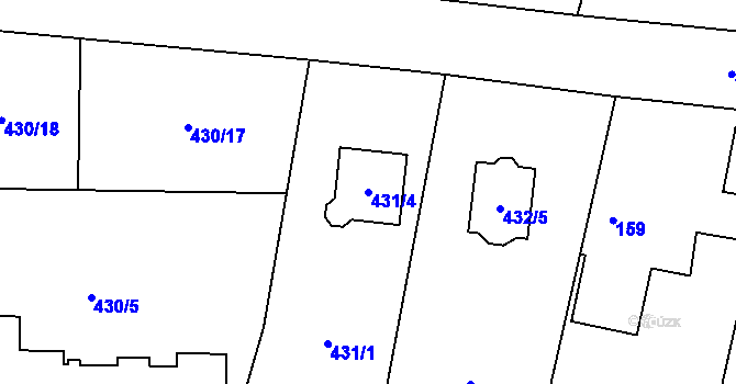 Parcela st. 431/4 v KÚ Kratonohy, Katastrální mapa