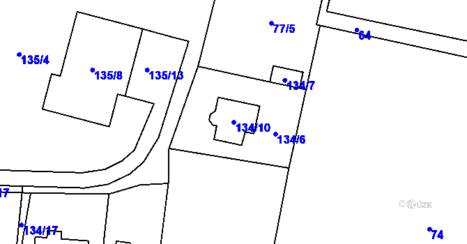 Parcela st. 134/10 v KÚ Kratonohy, Katastrální mapa