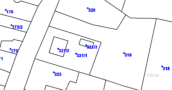 Parcela st. 321/3 v KÚ Kratonohy, Katastrální mapa