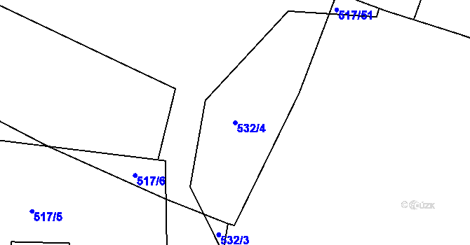 Parcela st. 532/4 v KÚ Kratonohy, Katastrální mapa