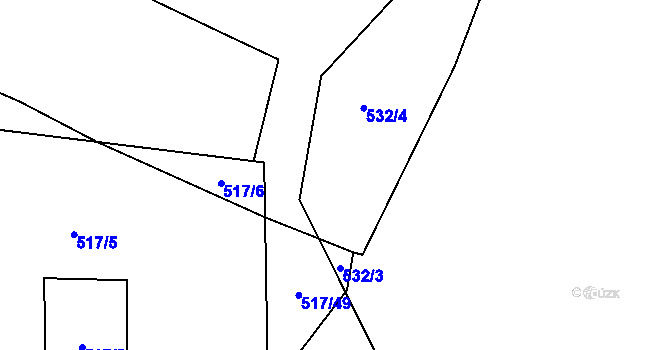 Parcela st. 532/5 v KÚ Kratonohy, Katastrální mapa