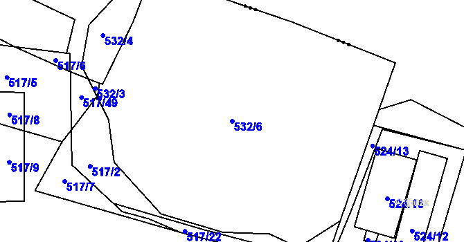 Parcela st. 532/6 v KÚ Kratonohy, Katastrální mapa