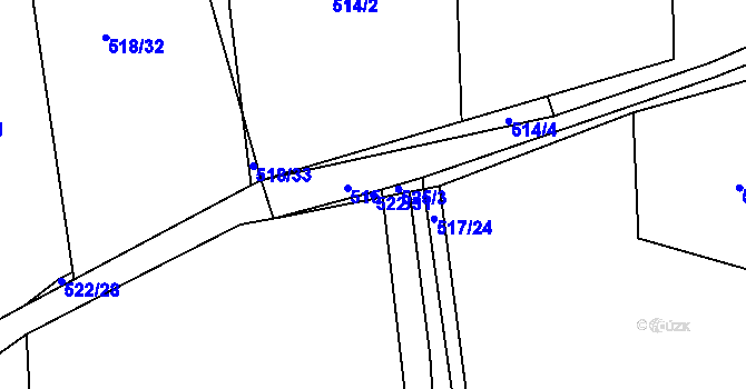 Parcela st. 522/31 v KÚ Kratonohy, Katastrální mapa