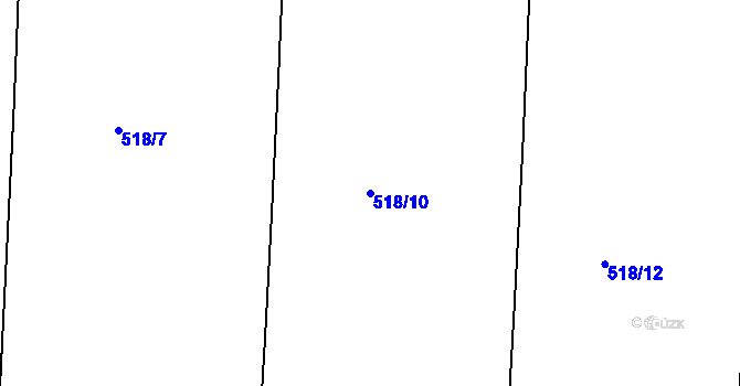 Parcela st. 518/10 v KÚ Kratonohy, Katastrální mapa