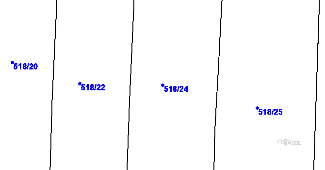 Parcela st. 518/24 v KÚ Kratonohy, Katastrální mapa