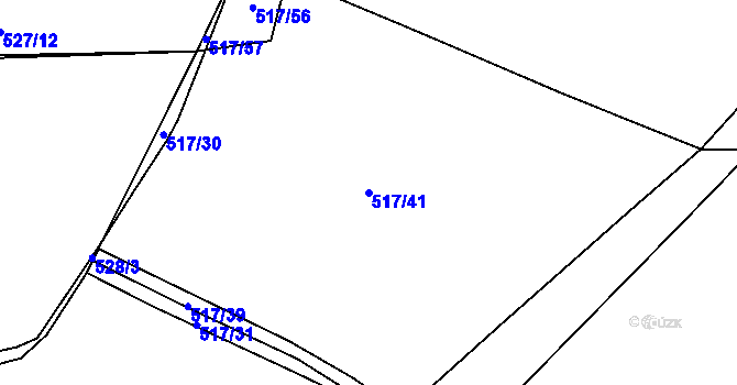 Parcela st. 517/41 v KÚ Kratonohy, Katastrální mapa