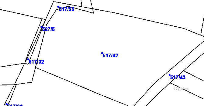 Parcela st. 517/42 v KÚ Kratonohy, Katastrální mapa
