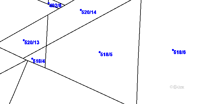 Parcela st. 518/5 v KÚ Kratonohy, Katastrální mapa