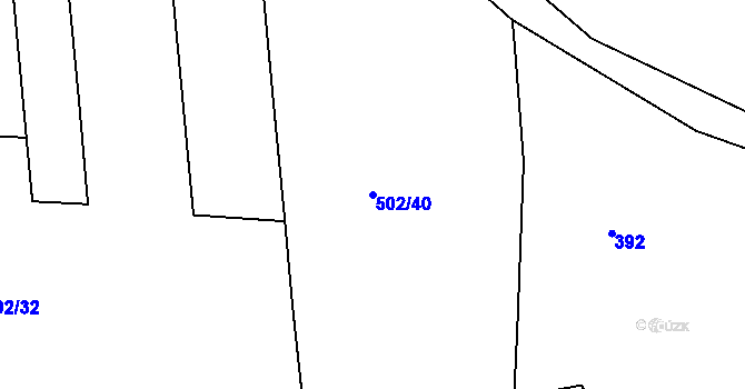 Parcela st. 502/40 v KÚ Kratonohy, Katastrální mapa