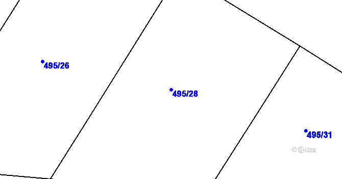 Parcela st. 495/28 v KÚ Kratonohy, Katastrální mapa