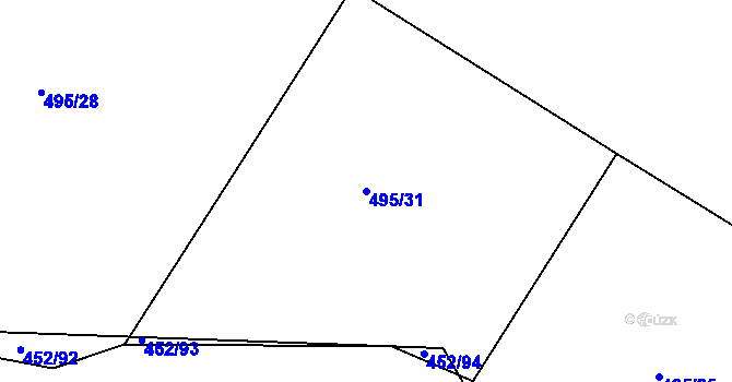 Parcela st. 495/31 v KÚ Kratonohy, Katastrální mapa