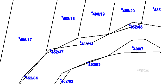 Parcela st. 488/13 v KÚ Kratonohy, Katastrální mapa