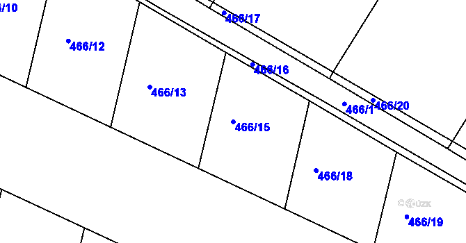 Parcela st. 466/15 v KÚ Kratonohy, Katastrální mapa