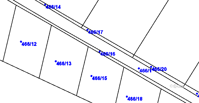 Parcela st. 466/16 v KÚ Kratonohy, Katastrální mapa