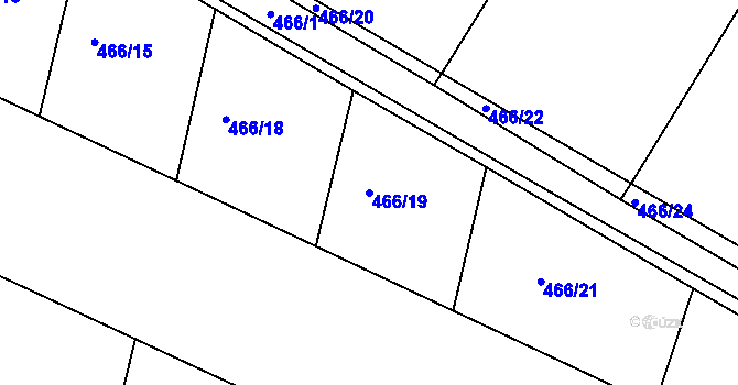 Parcela st. 466/19 v KÚ Kratonohy, Katastrální mapa