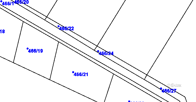 Parcela st. 466/24 v KÚ Kratonohy, Katastrální mapa