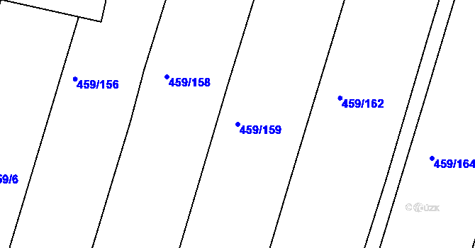 Parcela st. 459/159 v KÚ Kratonohy, Katastrální mapa