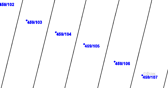 Parcela st. 459/105 v KÚ Kratonohy, Katastrální mapa