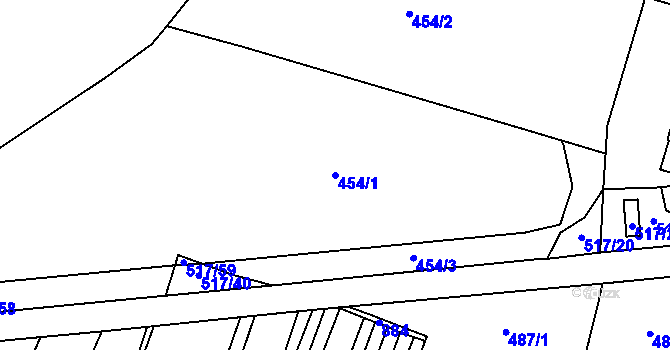 Parcela st. 454/1 v KÚ Kratonohy, Katastrální mapa