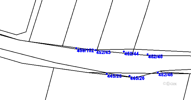 Parcela st. 452/43 v KÚ Kratonohy, Katastrální mapa