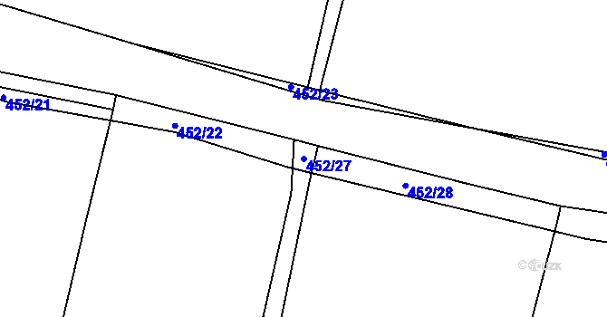 Parcela st. 452/27 v KÚ Kratonohy, Katastrální mapa